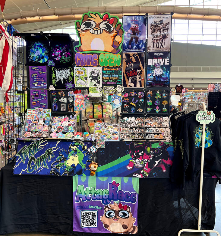 Anthrocon 8' Table Set up (LATEST BOOTH; CURRENT)